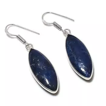 Серьги из стерлингового серебра 925 пробы с натуральным лазуритом 1,97 дюйма f2k93