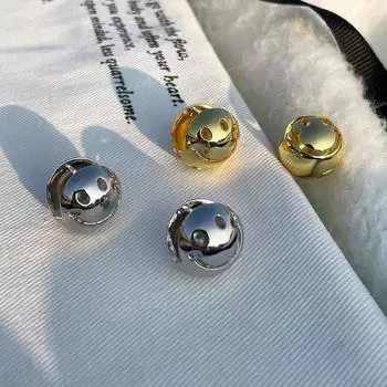 Серьги из стерлингового серебра 925 пробы с персонализированным смайликом для женщин. Особый дизайн. Простые, универсальные, изящные, чувственные зажимы для ушей. 925