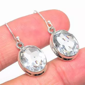 Серьги из стерлингового серебра 925 пробы с натуральным кристаллом и кварцем, 1,25 дюйма, g8U44