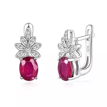 Серьги из стерлингового серебра 925 пробы, легкий роскошный дизайн, серьги с натуральным рубином, роскошные женские подарки на юбилей, банкет и день рождения S красный