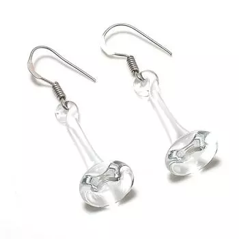 Серьги из стерлингового серебра 925 пробы с натуральным белым топазом 1,85 дюйма U0T07