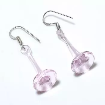 Серьги из стерлингового серебра 925 пробы с натуральным розовым кварцем 1,85 дюйма P4T75