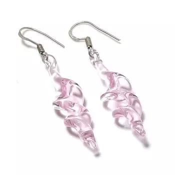 Серьги из стерлингового серебра 925 пробы с натуральным розовым кунцитом 2,25 дюйма c3w27