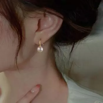 Серьги из стерлингового серебра 925 пробы, нежные жемчужные серьги-капли, женские гламурные свадебные украшения, подарки для вечеринок золотой