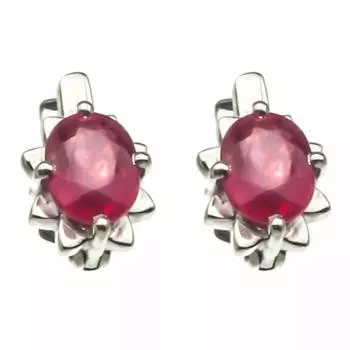 Серьги из стерлингового серебра 925 пробы с натуральным рубином и драгоценным камнем 1,40 карата