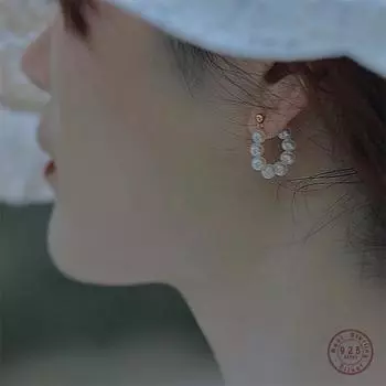 Серьги из стерлингового серебра 925 пробы с натуральным пресноводным жемчугом, женские модные темпераментные осенне-зимние украшения с кисточками, подарок подруге 1 pair