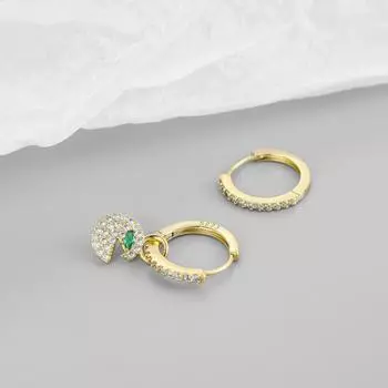 Серьги из стерлингового серебра 925 пробы, новые корейские серьги с асимметричным дизайном, креативные микросерьги с цирконами, жадные серьги-пряжки в форме змеи