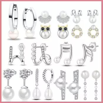 Серьги из стерлингового серебра 925 пробы с обработанным пресноводным культивированным жемчугом, серьги для женщин, ювелирные украшения, свадебные подарки