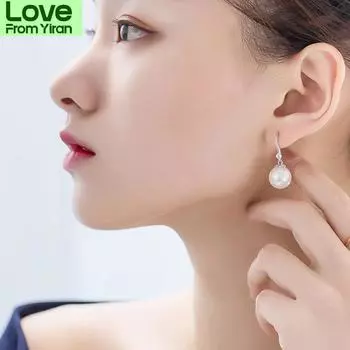 Серьги из стерлингового серебра 925 пробы, жемчужные серьги, модные серьги, серебряные жемчужные серьги, модный студенческий темперамент для женщин