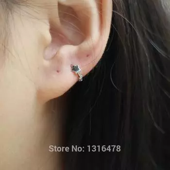 Серьги из стерлингового серебра 925 пробы с полой звездой и бабочкой, сережки-косточки, пряжки для ушей, милые, щедрые, для девочек и мальчиков, украшения для ушей