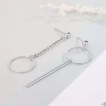 Серьги из стерлингового серебра 925 пробы, асимметричные круглые серьги-капли с кисточками для женщин и девочек, модные ювелирные изделия из стерлингового серебра Eh1334