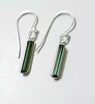 Серьги из стерлингового серебра 925 пробы с натуральным зеленым турмалином, подарок