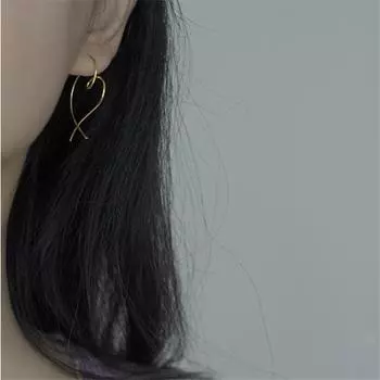 Серьги из стерлингового серебра 925 пробы с витыми геометрическими волнистыми серьгами в форме сердца для женщин в стиле панк, хип-хоп, ювелирные изделия серебряный