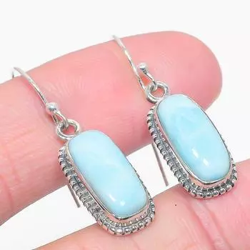 Серьги из стерлингового серебра 925 пробы с драгоценным камнем Natural Republic Larimar 1,50 дюйма b9h28