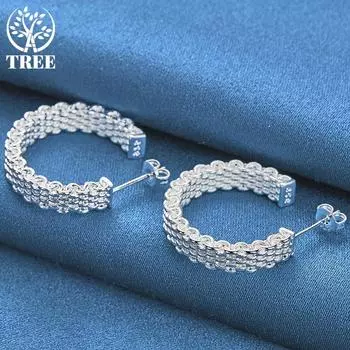 Серьги из стерлингового серебра 925 пробы, подарочные модные украшения 2.50*2.50cm