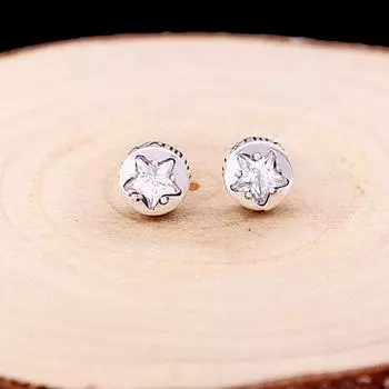 Серьги из стерлингового серебра 925 пробы, европейские и американские простые серьги со звездчатым агатом белый