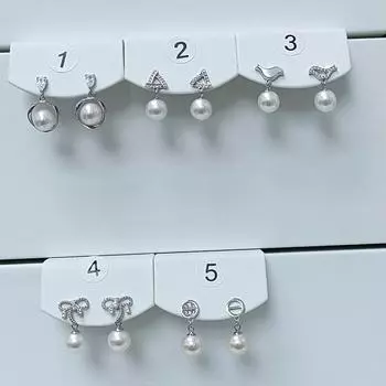 Серьги из стерлингового серебра 925 пробы 6,5-7,5 мм, серьги с пресноводным жемчугом, корейские индивидуальные серьги