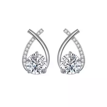 Серьги из стерлингового серебра 925 пробы с имитацией бриллиантов для женщин, высококачественные серьги-гвоздики, ювелирные изделия для свадьбы, помолвки и вечеринки