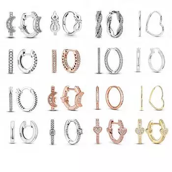 Серьги из стерлингового серебра 925 пробы, настоящее большое сердце, циркон, круглые серьги-кольца для женщин, модные серебряные серьги, ювелирные изделия, подарок