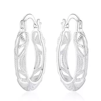 Серьги из стерлингового серебра 925 пробы, модные серьги с полым узором, ювелирные подарки для женщин, очаровательные ювелирные изделия, помолвка