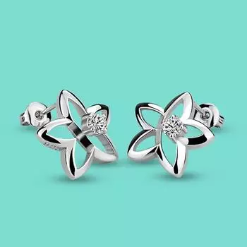 Серьги из стерлингового серебра 925 пробы, 100%, женские очаровательные ювелирные изделия, серьги с цветами в стиле OL, подарок на день рождения