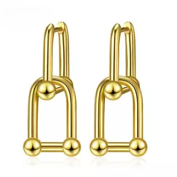 Серьги из стерлингового серебра 925 пробы, серьги-подковы из 2 частей, серьги из золота 18 карат, ювелирные изделия, подарок для женщин белый