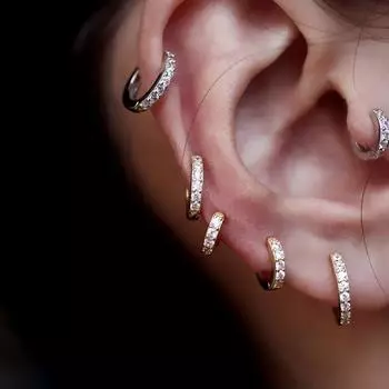 Серьги из стерлингового серебра 925 пробы, модные, простые, индивидуальные, с круглым цирконием, серьга-кольцо с пряжкой в виде косточки, дикая женщина, мальчик, девочка, ушное украшение