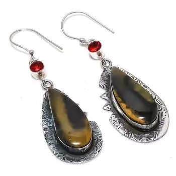 Серьги из стерлингового серебра 925 пробы с натуральным гранатом Sonora Sunrise, 2,64 дюйма, Z3r53