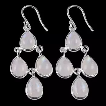 Серьги из стерлингового серебра 925 пробы с лунным камнем, висячие серьги, подарок для нее, рождественский подарок, женские украшения