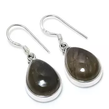 Серьги из стерлингового серебра 925 пробы с натуральным лабрадоритом 1,25 дюйма k1j32