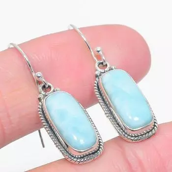 Серьги из стерлингового серебра 925 пробы с драгоценным камнем Natural Republic Larimar 1,50 дюйма s1B25