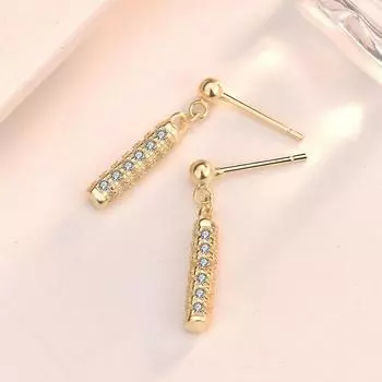 Серьги из стерлингового серебра 925 пробы с геометрической цилиндрической подвеской-гвоздиками, женские корейские темпераментные бриллиантовые серьги в стиле минимализма