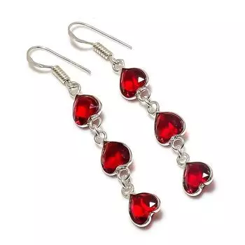 Серьги из стерлингового серебра 925 пробы с натуральным морганитом 2,36 дюйма l3T03