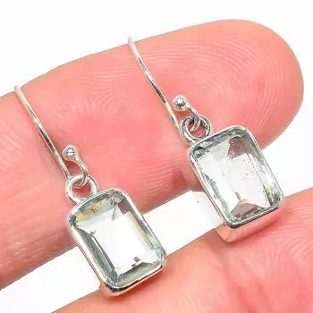 Серьги из стерлингового серебра 925 пробы с натуральным зеленым аметистом, 1,25 дюйма, C5p70