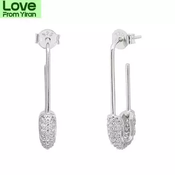 Серьги из стерлингового серебра 925 пробы, трендовые регулируемые серьги-гвоздики с цирконием, модные ювелирные изделия, оптовая продажа, дропшиппинг