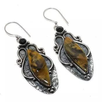 Серьги из стерлингового серебра 925 пробы, натуральный камень Sonora Sunrise, шпинель, 2,68 дюйма b5W56