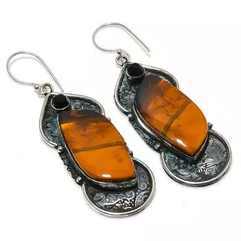 Серьги из стерлингового серебра 925 пробы с натуральным мукаитом и шпинелью, 2,72 дюйма, w1g40