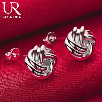 Серьги из стерлингового серебра 925 пробы, модные свадебные украшения 1.00*1.00cm