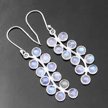 Серьги из стерлингового серебра 925 пробы, серьги с лунным камнем, серьги ручной работы, распродажа на Хэллоуин, подарок для нее