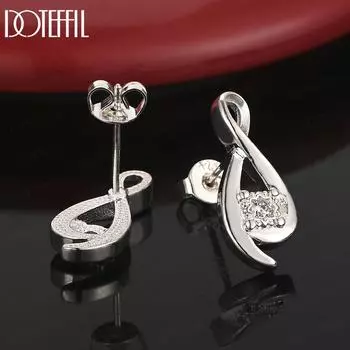 Серьги из стерлингового серебра 925 пробы с восьмиугольным цирконием AAA, перфорированные, модные свадебные украшения 0.60*1.80cm