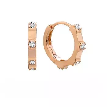 Серьги из стерлингового серебра 925 пробы с четырьмя бриллиантами, женские серьги-кольца премиум-класса Sense Diamond Plain с пряжкой Ins Buckle, маленькие и изысканные 925 Silver