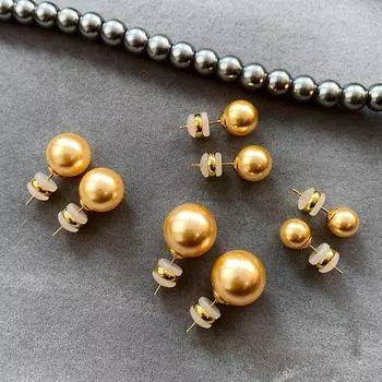 Серьги из стерлингового серебра 925 пробы с жемчугом Aurora и золотом Nanyang — роскошный дизайн класса люкс 8mm