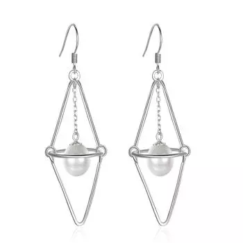 Серьги из стерлингового серебра 925 пробы с геометрическим жемчугом и ракушками