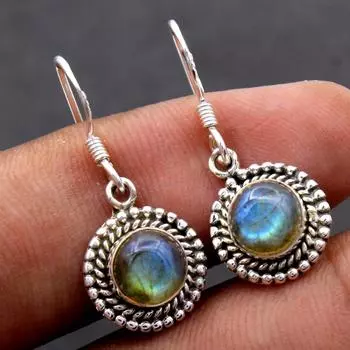 Серьги из стерлингового серебра 925 пробы с лабрадором, ювелирные изделия ручной работы, эффектные ювелирные изделия, женские серьги с подвесками синий