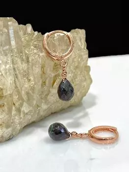 Серьги из стерлингового серебра 925 пробы с натуральным изумрудным камнем