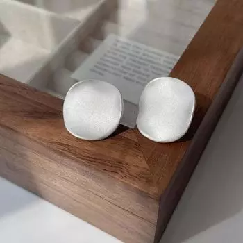 Серьги из стерлингового серебра S925, матовые мелкие песочные дуговые вафли, серьги-гвоздики нестандартной формы, ниша Ins Sense 925
