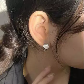 Серьги из стерлингового серебра S925, новые, Южная Корея, простые и стильные, индивидуальные, матовые, изогнутые, овальные серьги для женщин 925