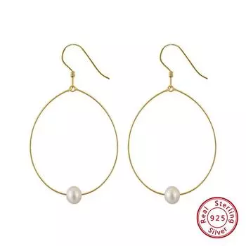 Серьги из стерлингового серебра S925 пробы с натуральным пресноводным жемчугом, барочные веганские серьги 925