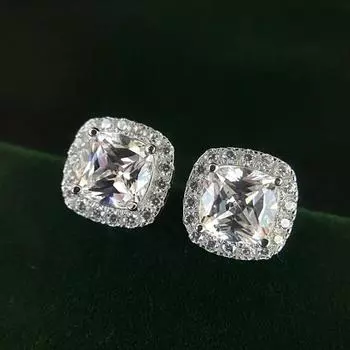 Серьги из стерлингового серебра S925, роскошные серьги-гвоздики с бриллиантами для женщин, свадебные помолвочные женские серьги, подарки на День святого Валентина