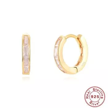 Серьги из стерлингового серебра S925 с квадратными бриллиантами, серьги с геометрическим дизайном, серьги, цветные серьги 925 Silver